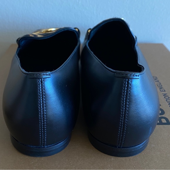 Calfskin Animal Print BURBERRY Black Leather Loafers Size 6.5 - Picture 4 of 5